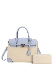 Classic Two-Toned Handbag & Wallet Set