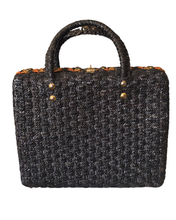 1950s/60s Structured Top-Handle Woven Handbag
