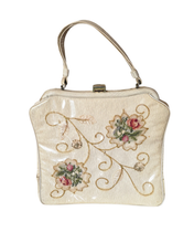 Vintage Floral Embroidered 1950's Handbag