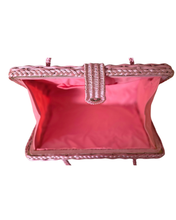 Vintage Pink Wicker Handbag 1960's