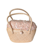 Vintage Bead & Shell Woven Handbag