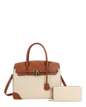 Classic Two-Toned Handbag & Wallet Set