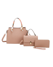 Three Piece Satchel Set-Nude