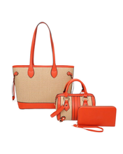 Three Piece Tote Set-Orange