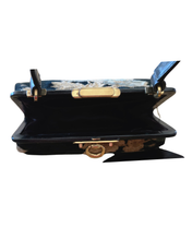 Vintage Black Floral Brocade Evening Handbag