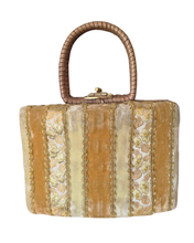 Vintage Ribbon Wicker Handbag