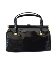 1950's Black Patent Leather Satchel
