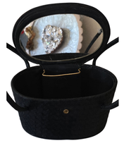 Vintage 1950s Black Textured Box Handbag