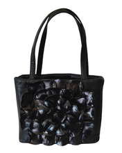 Vintage Paolo Masi Black Leather Floral Handbag