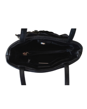 Vintage Paolo Masi Black Leather Floral Handbag