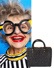 1950s/60s Structured Top-Handle Woven Handbag