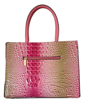Pink Croc Tote & Wallet 2 Piece Set