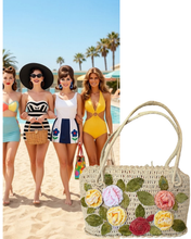 1970's Woven Floral Handbag