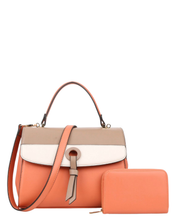 Color-Block Handbag & Wallet Set - 3 Colors Available