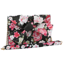Pink & Black Floral Clutch