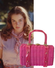 1950s Cappelli Pink Coated Wicker Box Purse