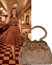 Caramel Brown Chenille Vintage Handbag