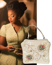Vintage Floral Embroidered 1950's Handbag