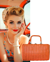 1960's Vintage Woven Basket Handbag