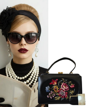 1960's Floral Embroidered Handbag Set