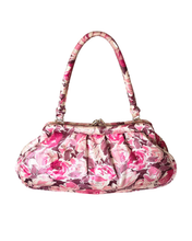 1980's Pink & Burgundy Floral Handbag