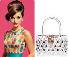 Lucite Lucy, Clear with colored Rhinestones