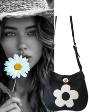 Black & White Daisy Crossbody