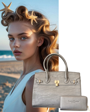 Two-Piece Pewter Tote and Wallet Set