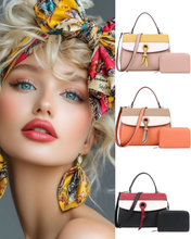 Color-Block Handbag & Wallet Set - 3 Colors Available
