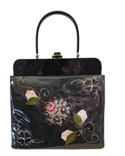 Vintage 1950s Lucite Floral Appliqué Handbag