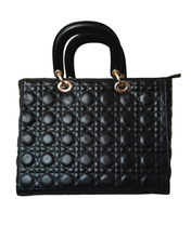 Black Quilted Tote & Wallet - 2 Piece Set
