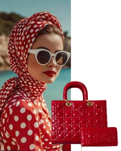 Red Quilted Tote & Wallet - 2 Piece Set