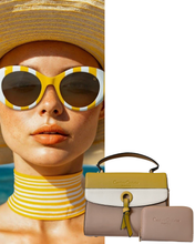 Color Block Satchel and Wallet Set