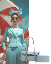 Powder Blue Satchel and Wallet Set