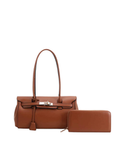 Cognac Satchel and Wallet Set