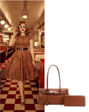 Cognac Satchel and Wallet Set