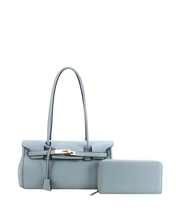 Powder Blue Satchel and Wallet Set