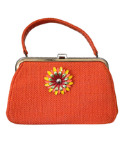 1960's Original Vintage Handbag with Brooch