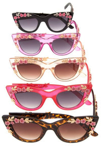 Cat Eye Floral Glasses